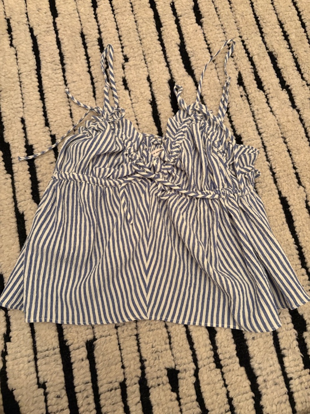emory park Blue & White Striped Tie-Front Camisole